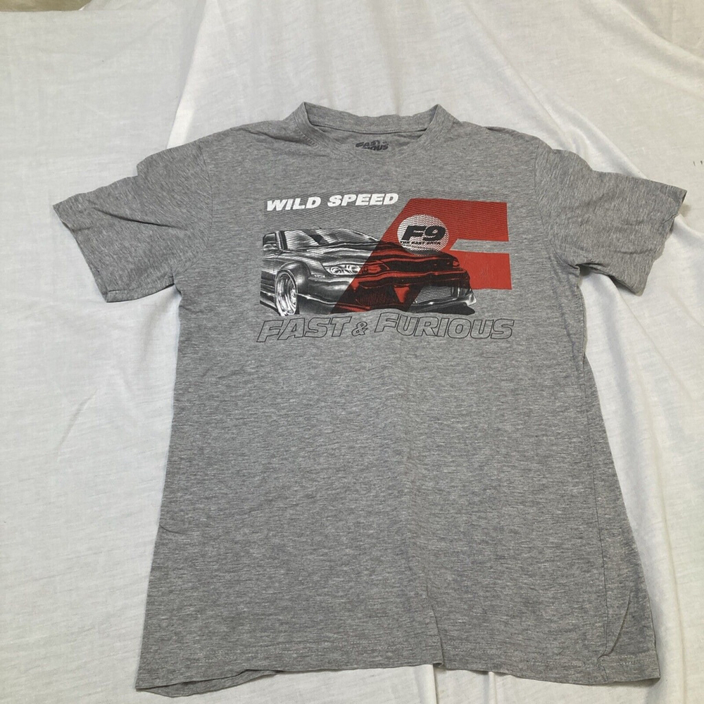 Men's T-Shirt Short Sleeve Fast & Furious F9 Size S Small Shirt Gray Grey 🔥